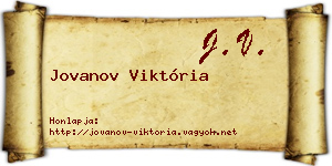 Jovanov Viktória névjegykártya